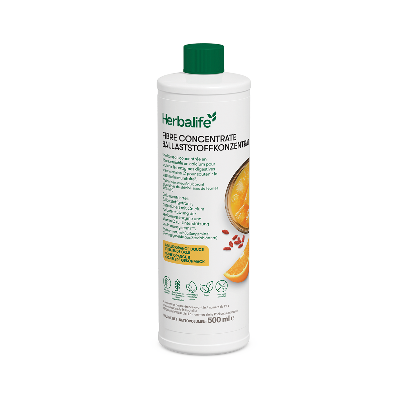 Herbalife Concentrato di fibre, gusto arancia dolce e bacche di goji 500 ml