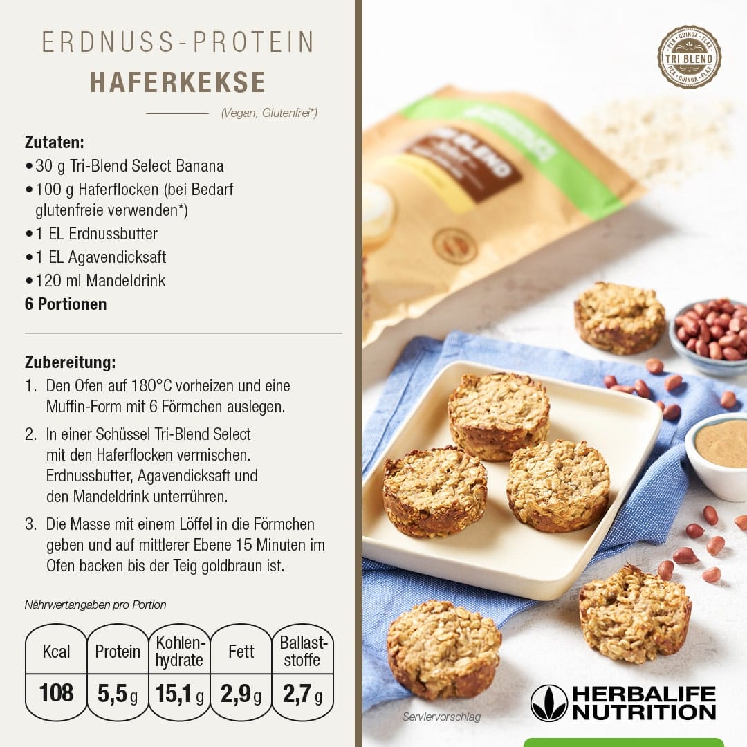 Biscotti d'avena proteici alle arachidi