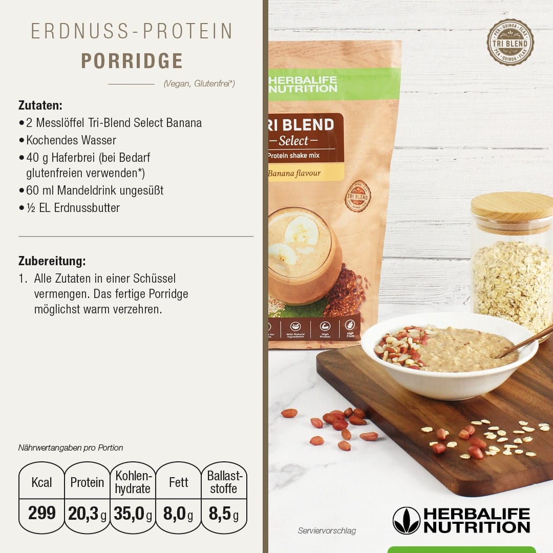 Porridge proteico alle arachidi