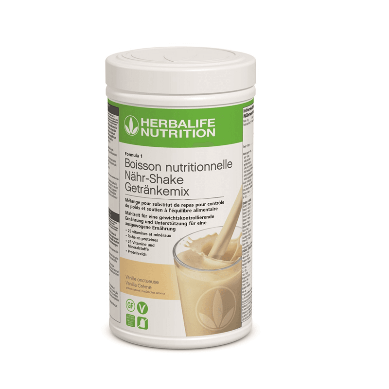 Herbalife Formula 1 Vanille Shake für ausgewogene Ernährung und gesundes Abnehmen.