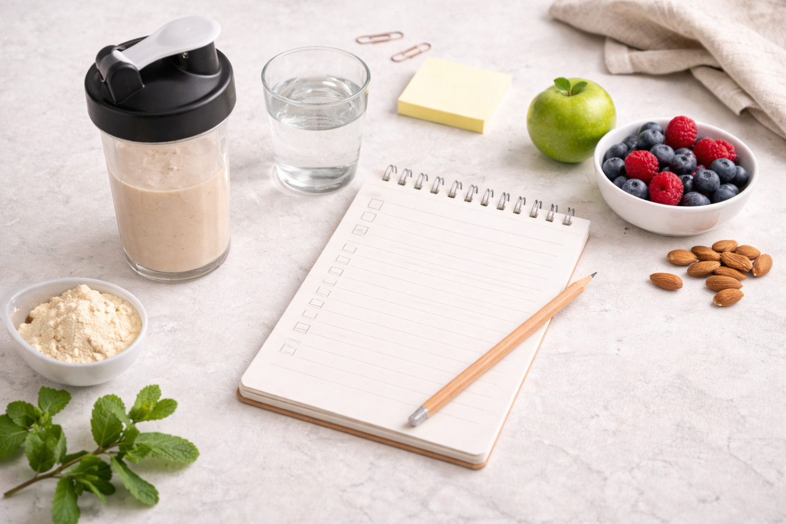 Einfacher Plan für Mahlzeiten und Snacks im Alltag